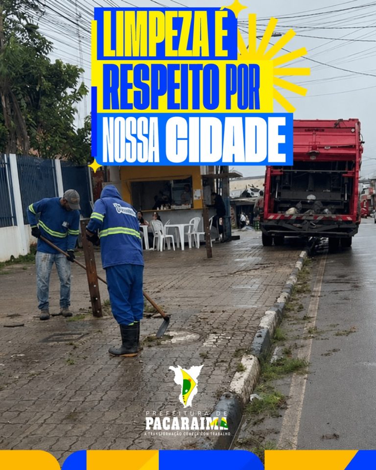 Prefeitura intensifica limpeza urbana durante o período chuvoso em Pacaraima